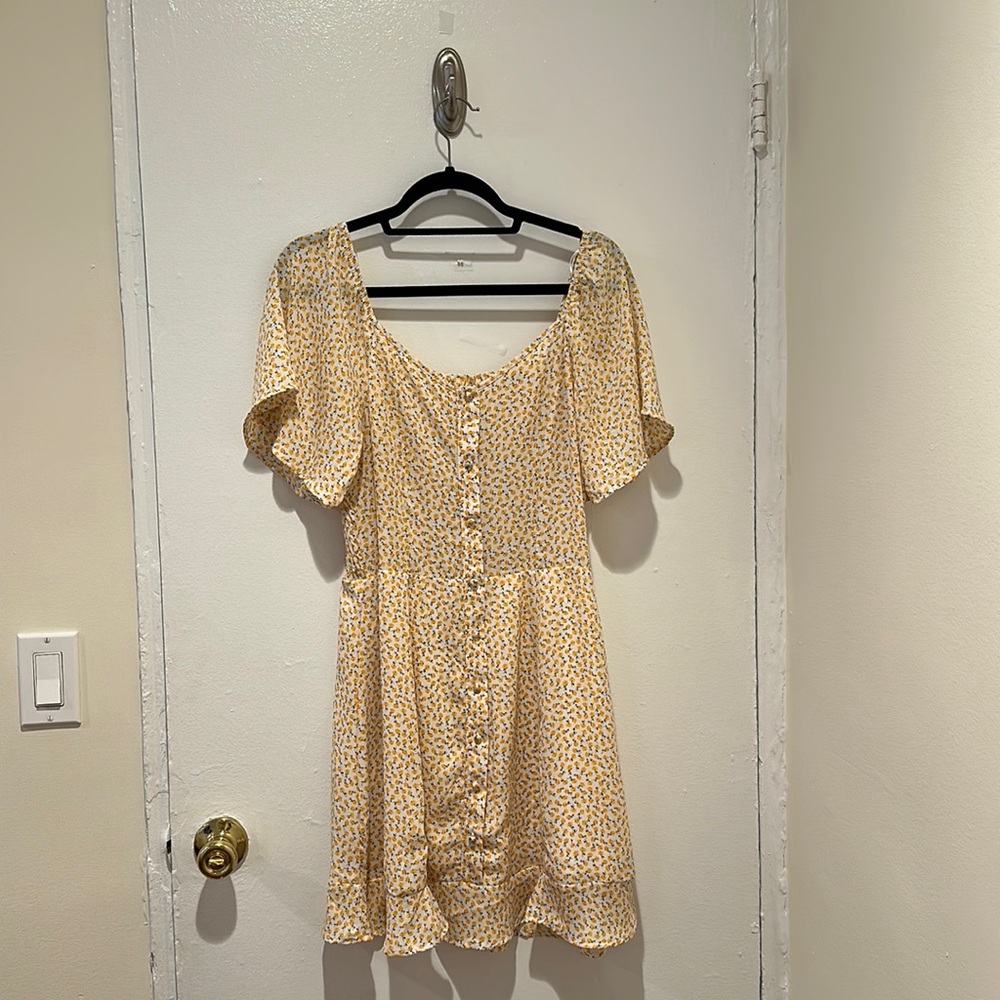 yellow floral sun dress